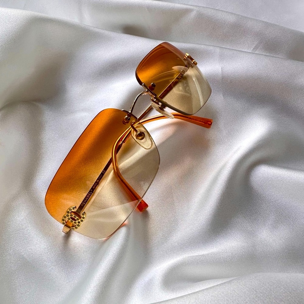 Rare 💫CHANEL VINTAGE SUNGLASSES SWAROVSKI CRYSTAL CC - Picture 2 of 16